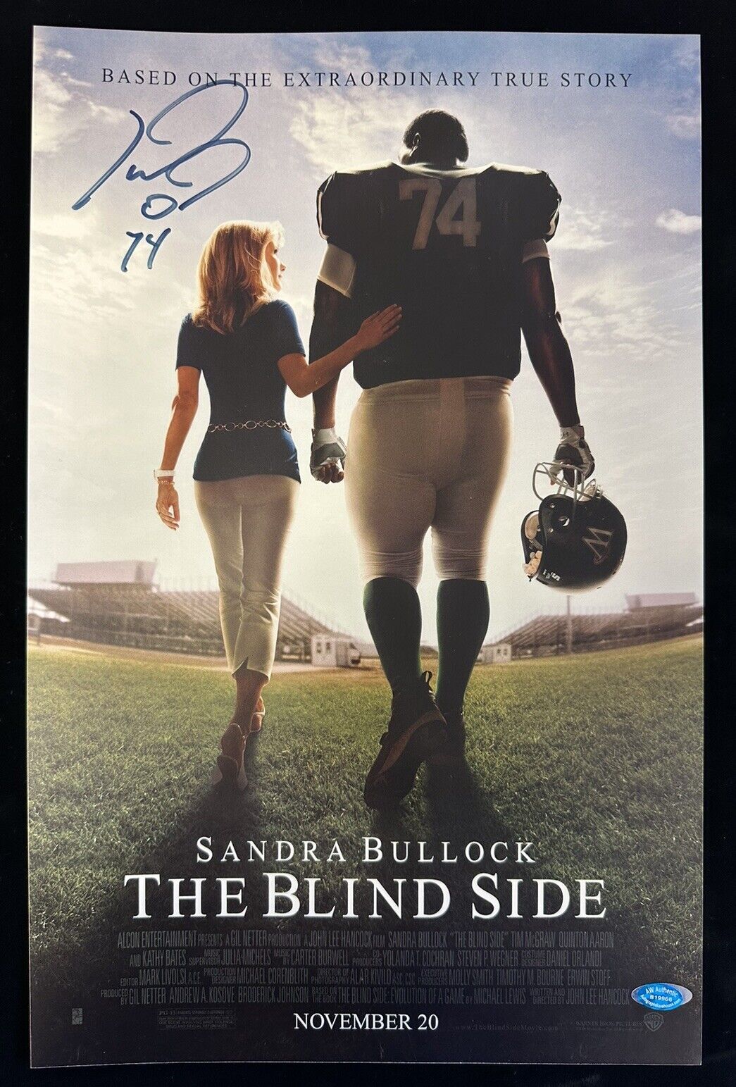 Michael Oher #74 The Blind Side 11x17 Football Movie Poster w/ COA