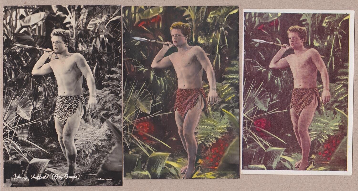 Johnny Sheffield Boy Bomba Original Postcard Trading Card Artwork