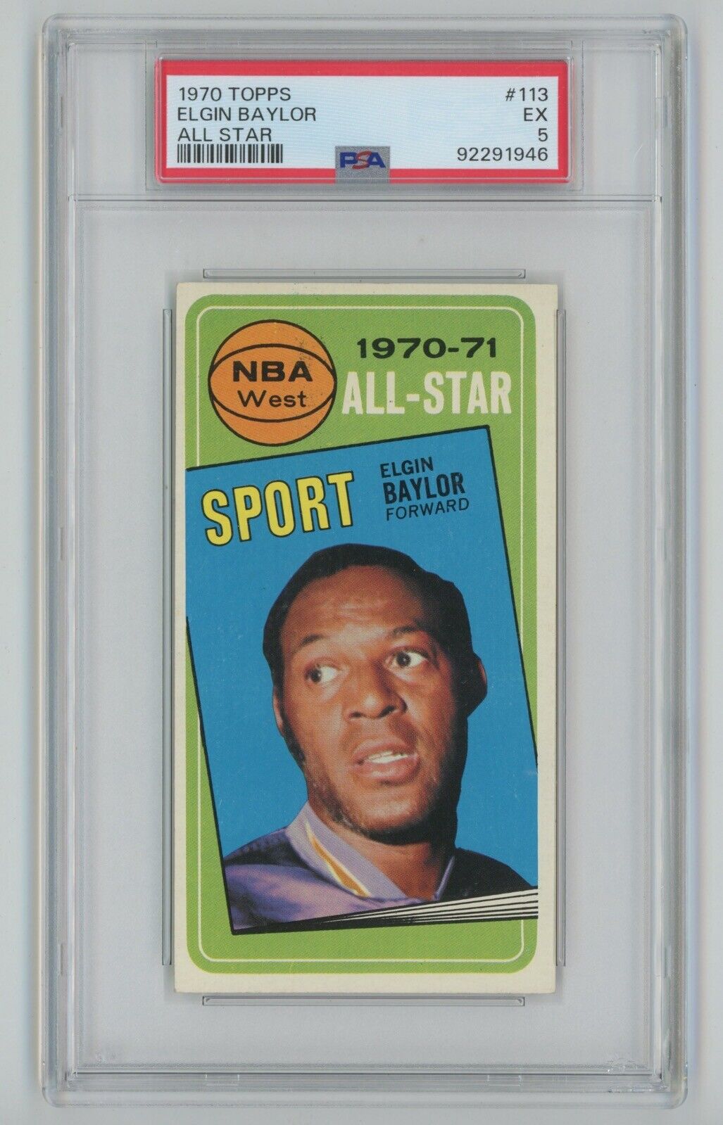 Elgin Baylor 1970 Topps #113 All Star • PSA 5 EX