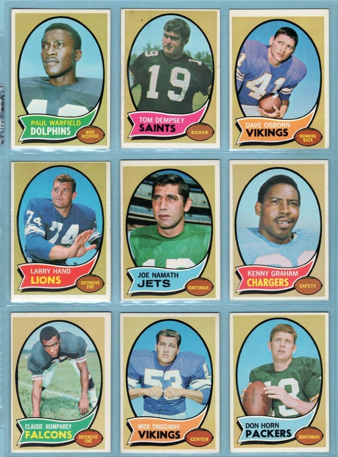 1970 Topps Starter Set Lot of 81 Different Football Cards EX