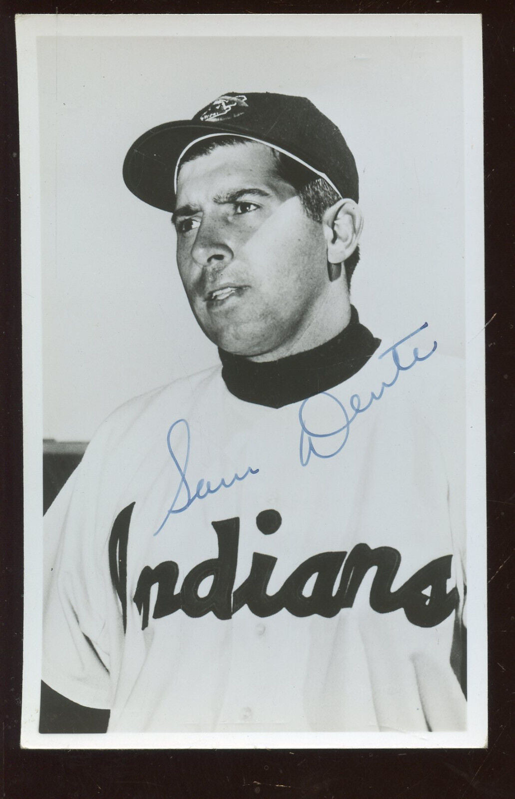 1950's Cleveland Indians Photo Baseball Postcard Sam Dente Autographed Hologram