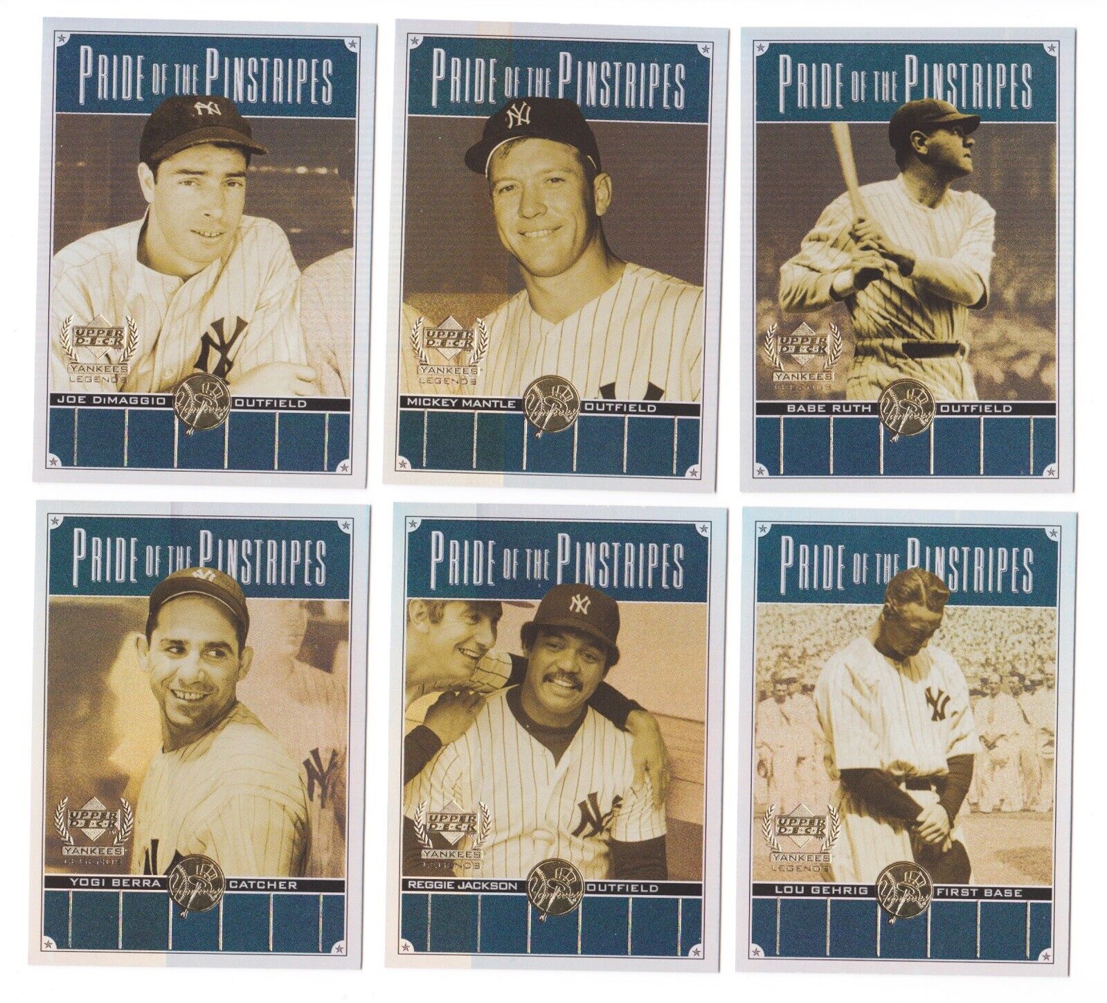 3 Diff 2000 Upper Deck NY Yankees Insert Sets Mantle, Ruth, Gehrig, DiMaggio