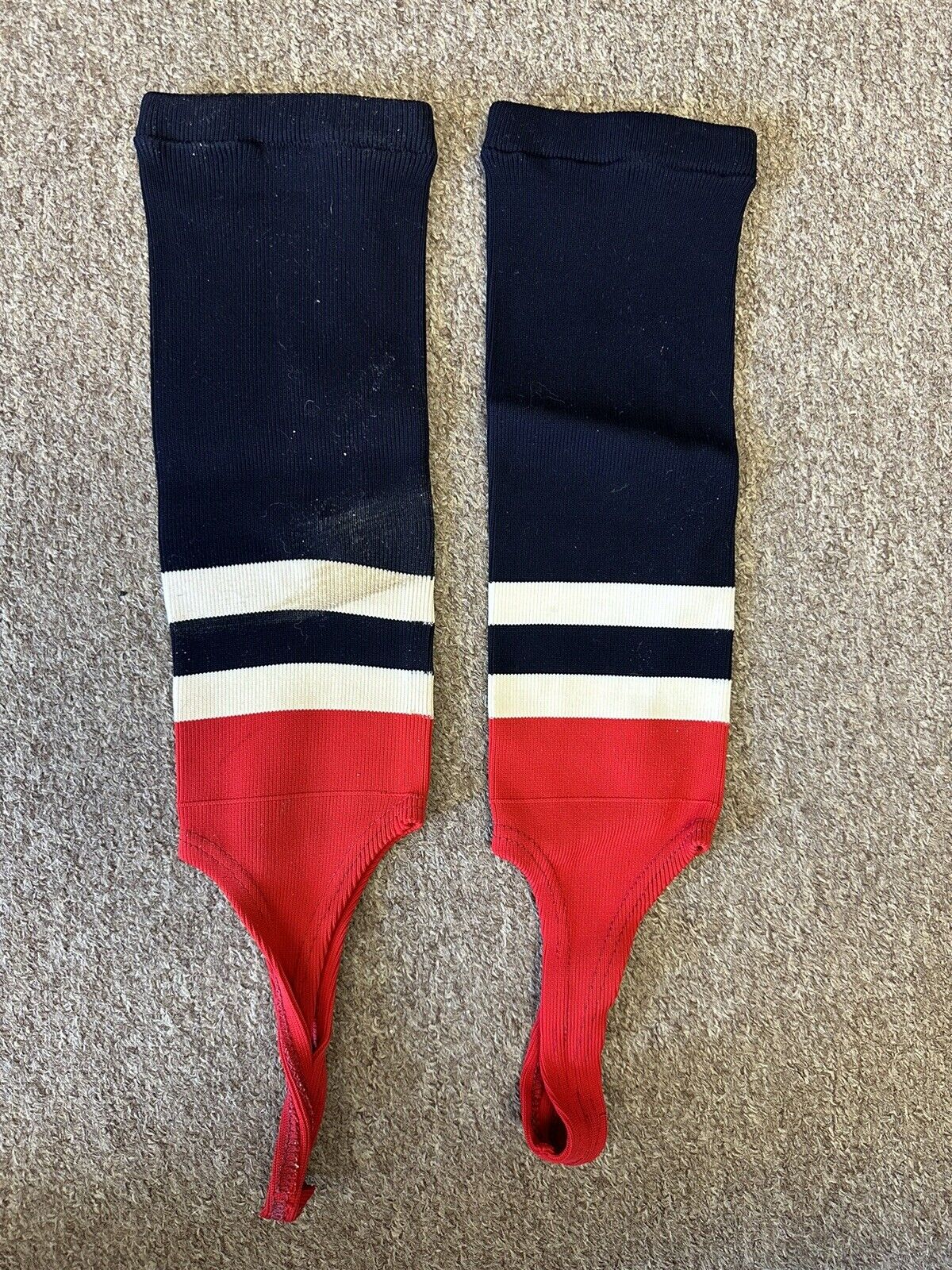 1970’s Boston Red Sox MLB Game Used Nylon Baseball Socks / Stirrups #33