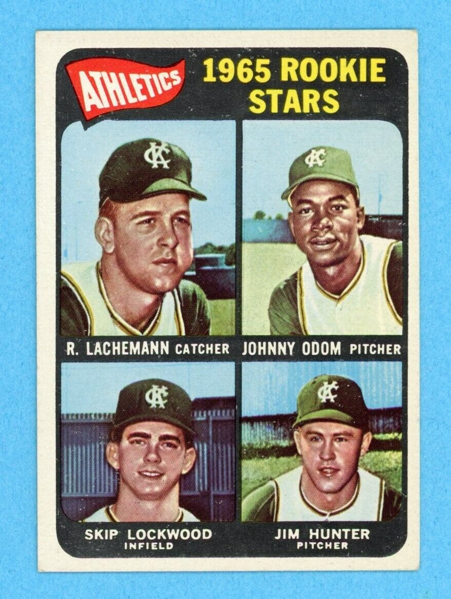 1965 Topps #526 Jim Catfish Hunter KC Athletics Rookie Baseball Card EX