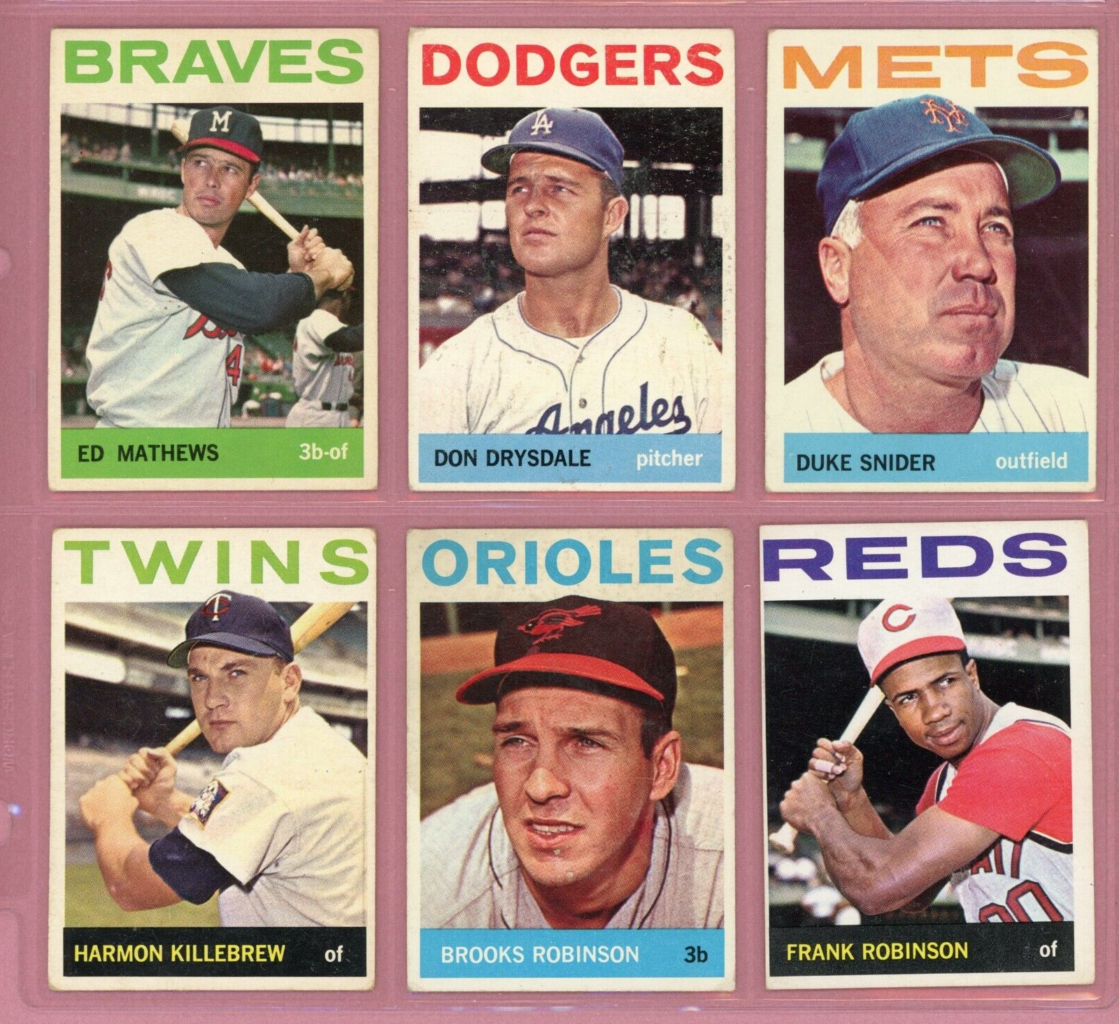 1964 Topps Lot of 6 Different Hall of Famer Baseball Cards VG - Vg/Ex