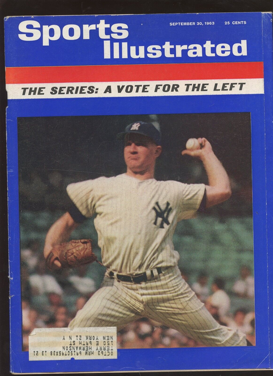 September 30 1963 Sports Illustrated Magazine Whitey Ford New York Yankees EX