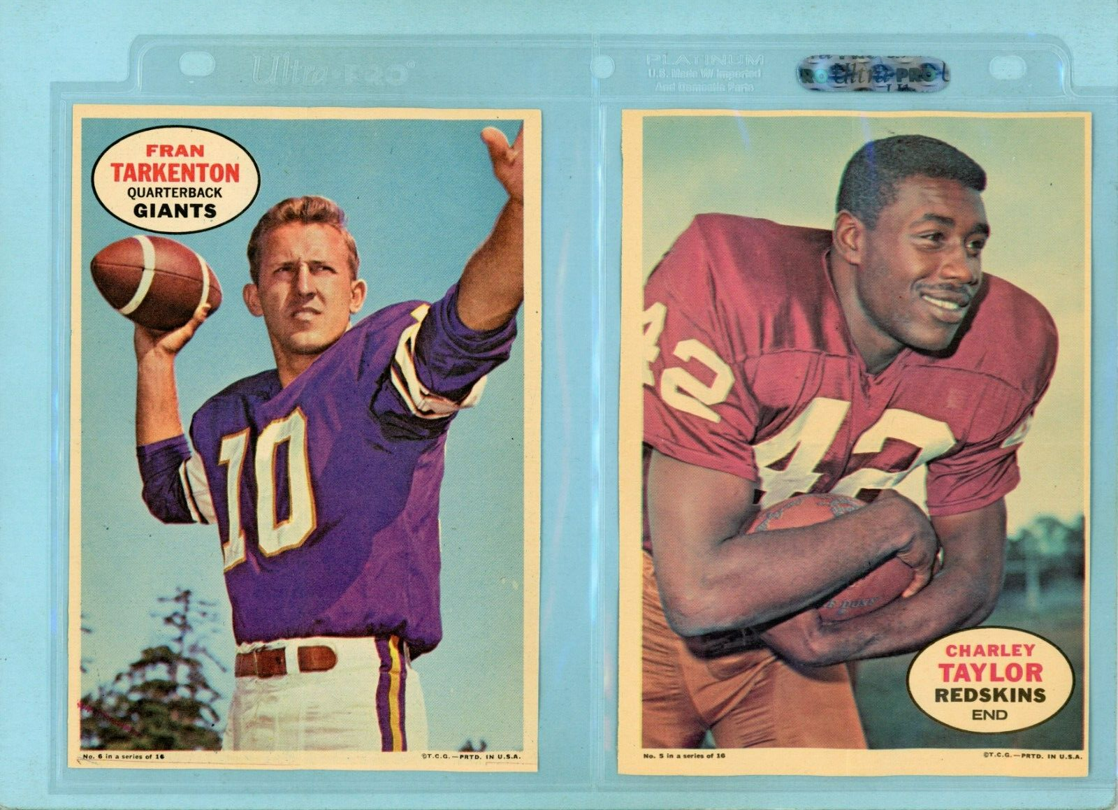 1968 Topps Complete Set of 16 Football Posters