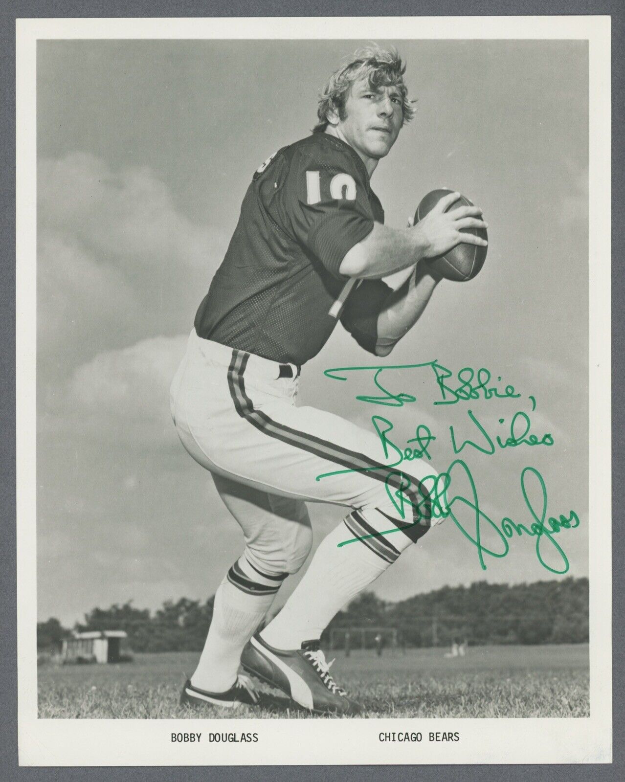 Bobby Douglass Chicago Bears Signed Team Issued Photo Auto with B&E Hologram