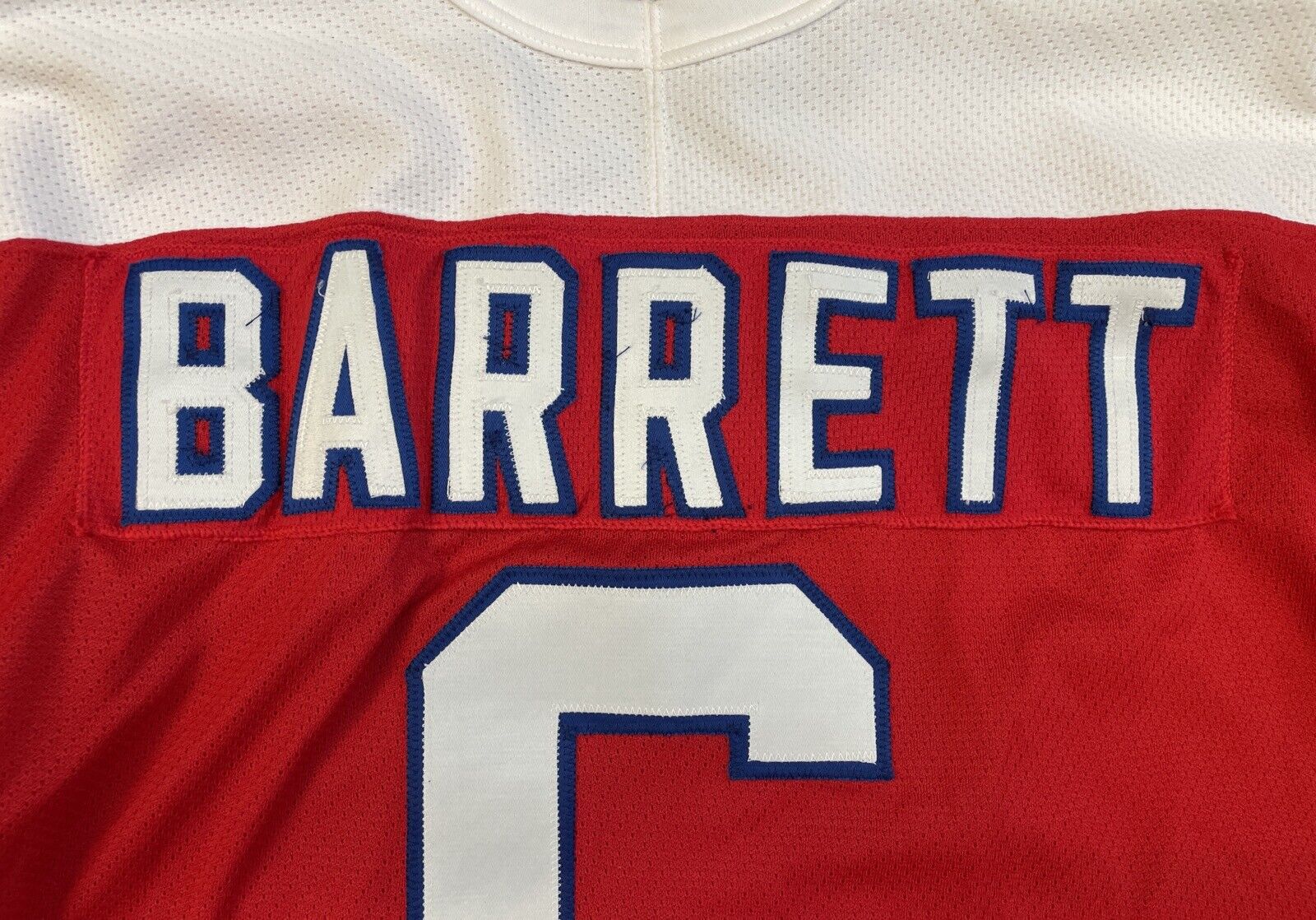 Mid-Late 80s Washington Capitals John Barrett Game Used Jersey • light wear