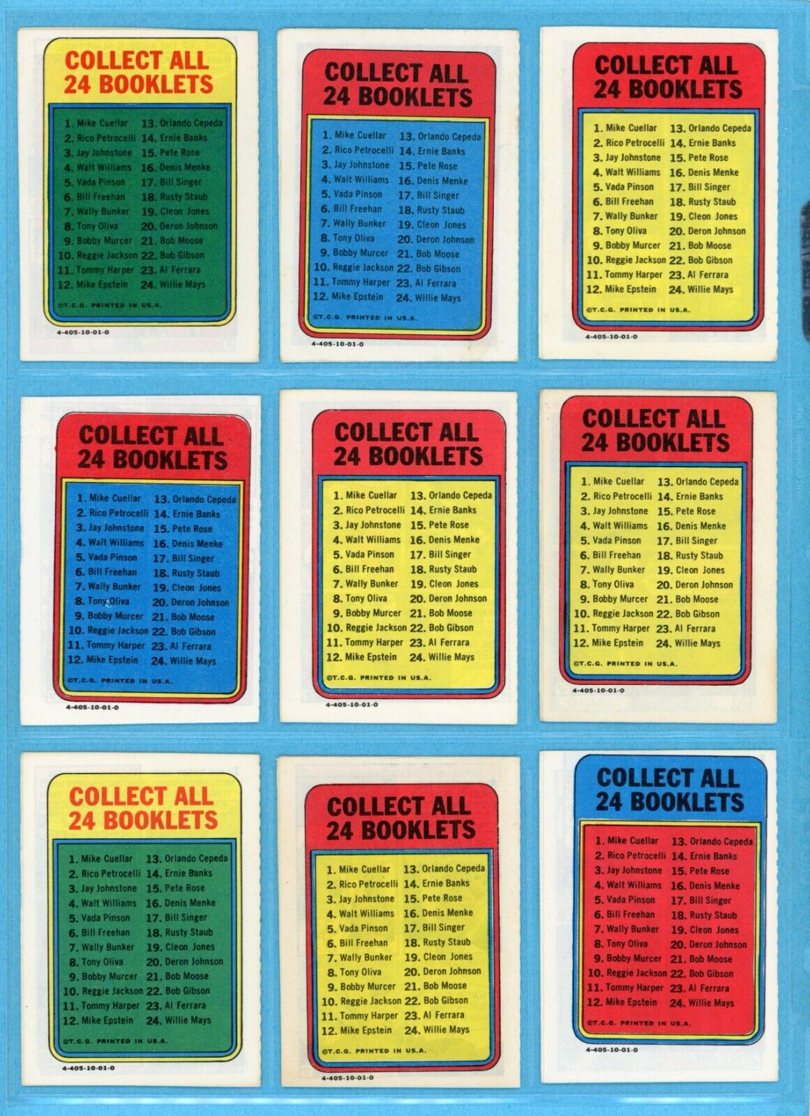 1970 Topps Story Booklets Complete Set of 24 Baseball Card Insert