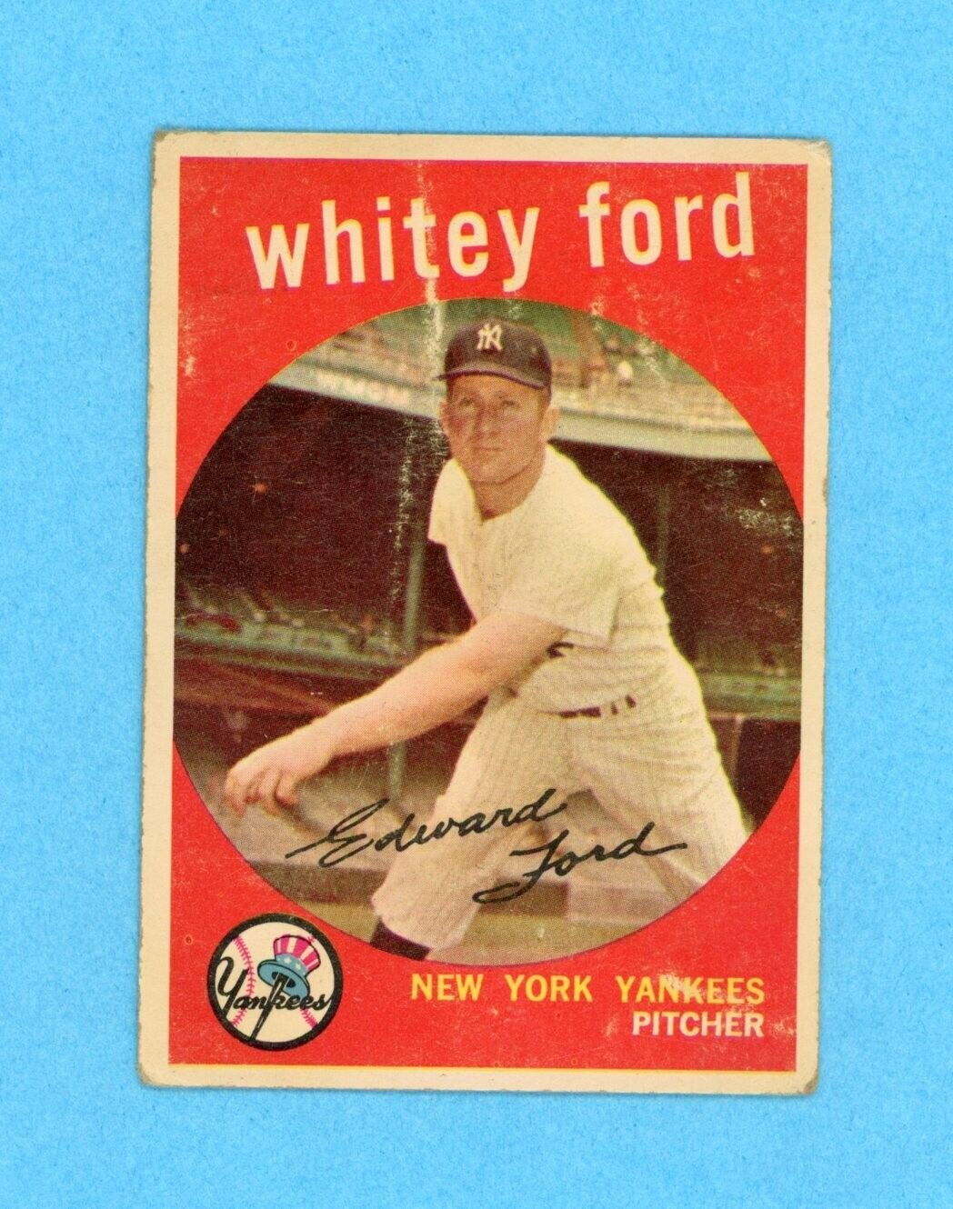 1959 Topps #430 Whitey Ford New York Yankees Baseball Card Low Grade