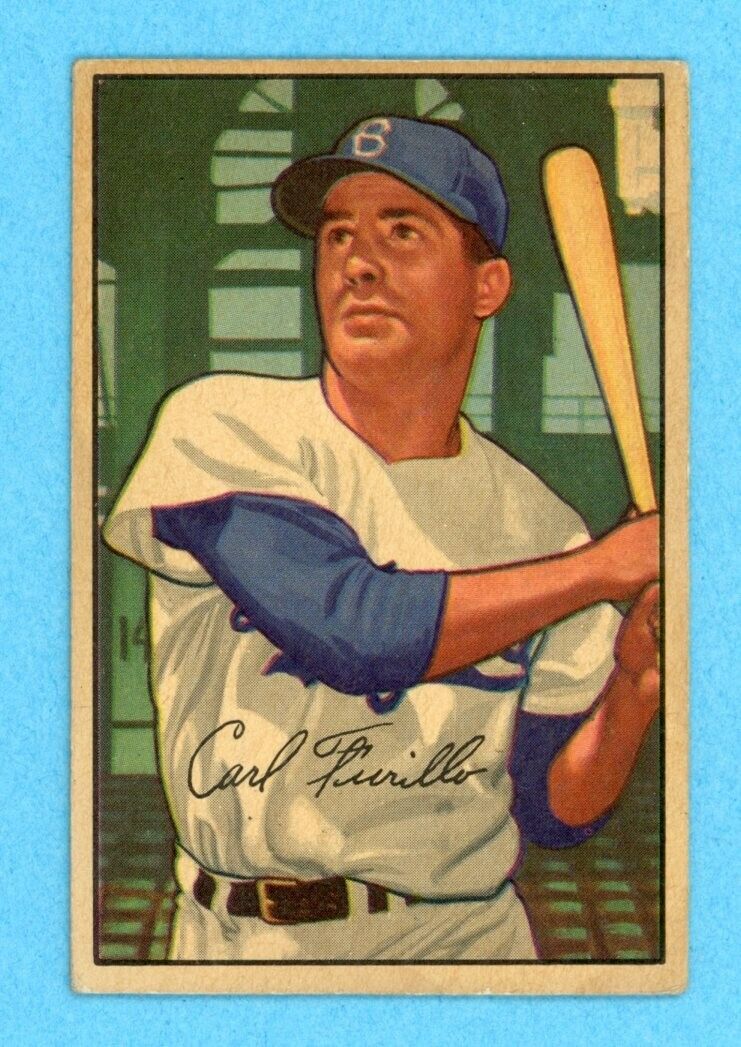 1952 Bowman #24 Carl Furillo Brooklyn Dodgers Baseball Card EX ldc sta