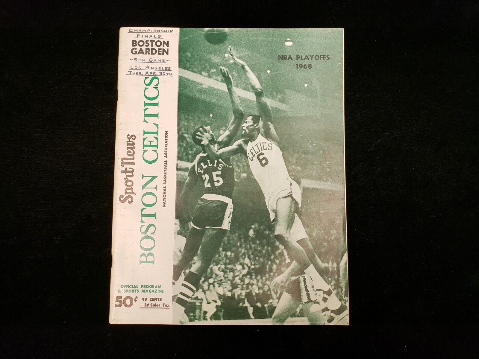 April 30th, 1968 Los Angeles Lakers @ Boston Celtics Game 5 Championship Program