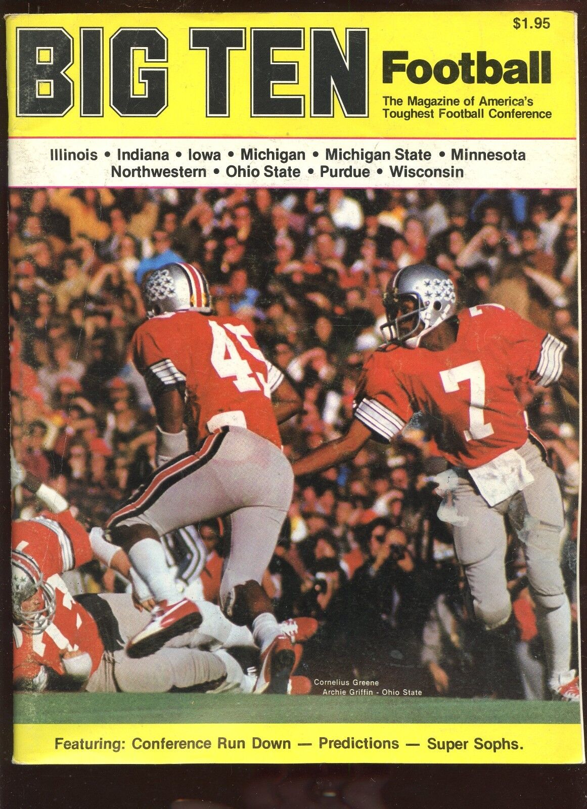 1975 NCAA Football Big Ten Magazine EX