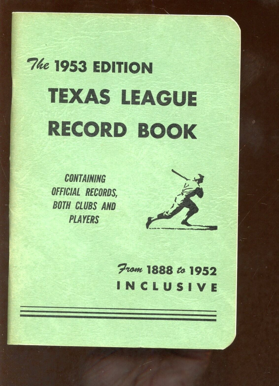 1953 Texas League Record Book NRMT