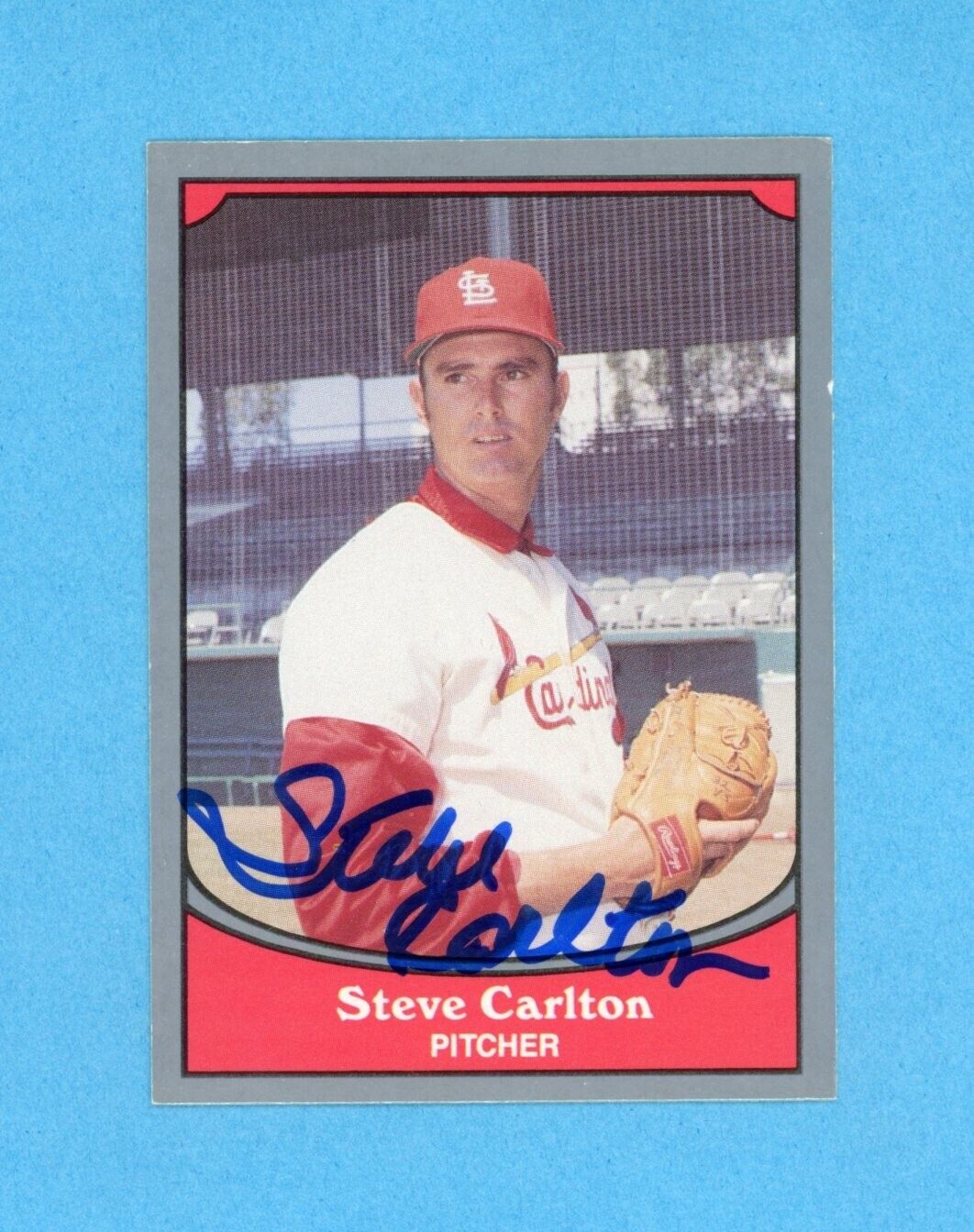 Steve Carlton St Lo Cardinals 1990 Pacific Legends #16 Autographed Baseball Card