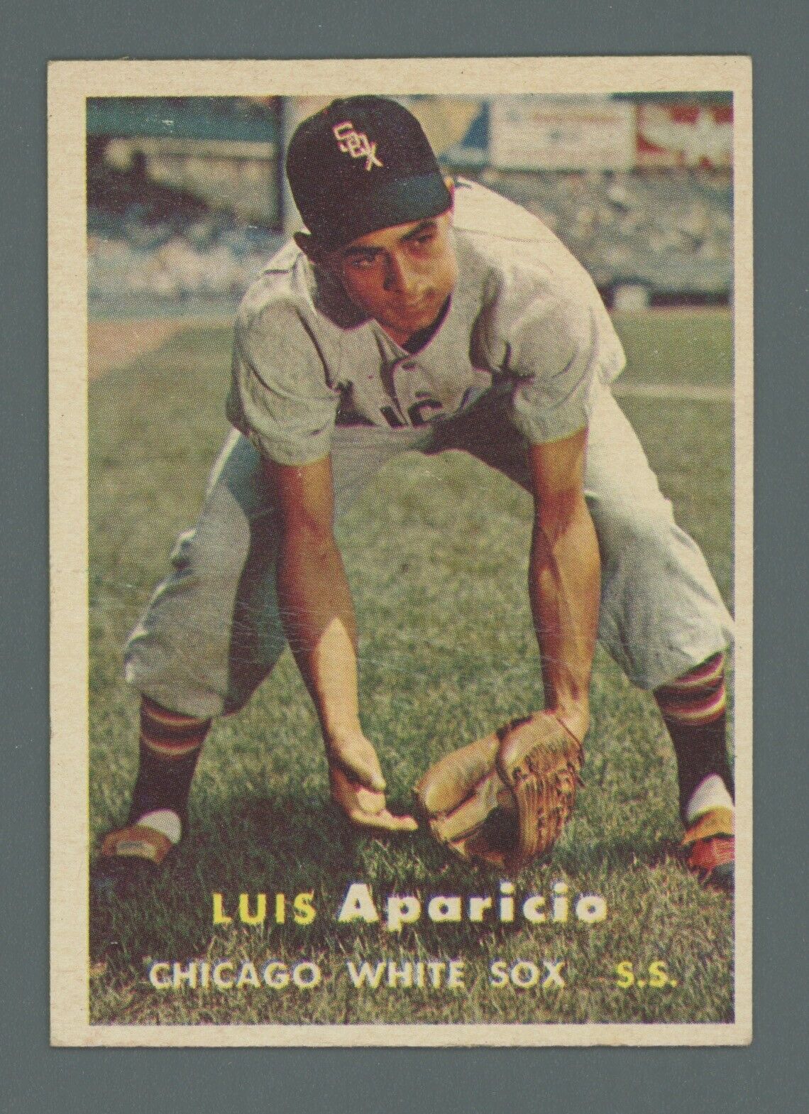 1957 Topps #7 Luis Aparicio Chicago White Sox Baseball Card Low Grade