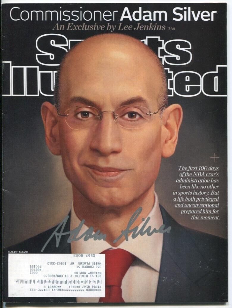 Adam Silver NBA Signed Sports Illustrated 5/26/14 with B&E Hologram