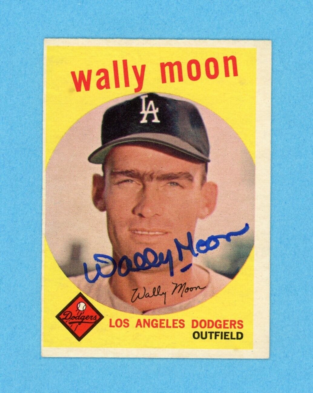 Wally Moon Signed 1959 Topps Card #530 • Auto with B&E Hologram