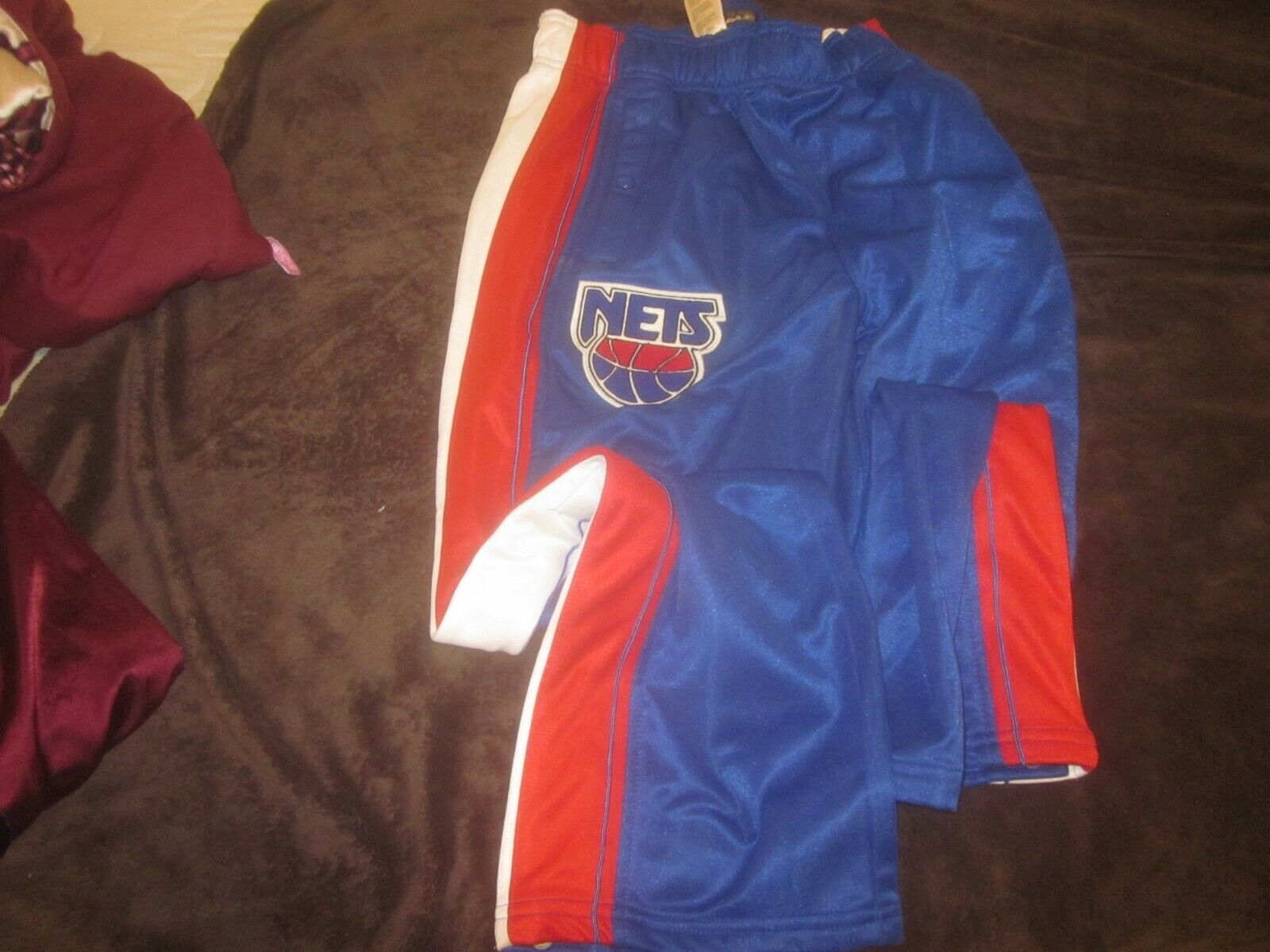 1990's New Jersey Nets NBA Basketball Game Used Blue Warm Up Pants