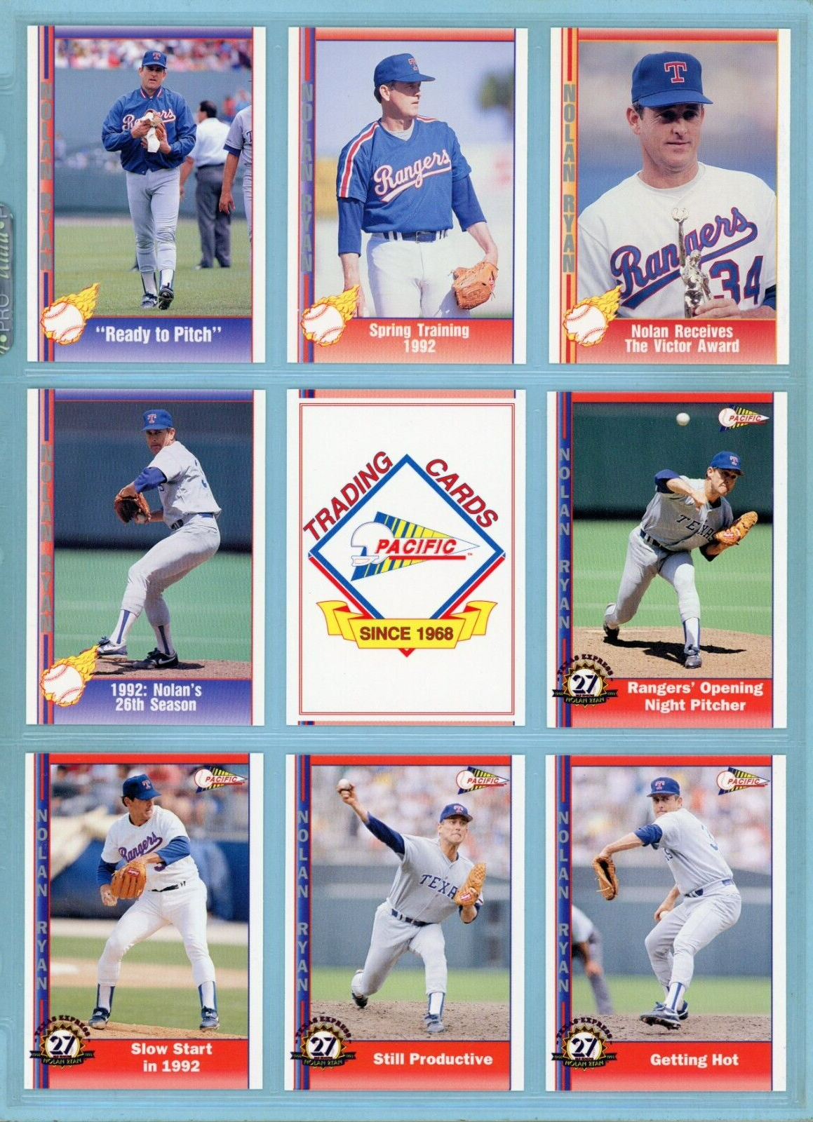 1991, 1992, 1993 Pacific Nolan Ryan Texas Express 3 Sets of Baseball Cards NM