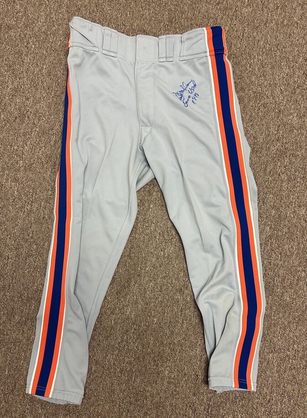 1988 Dave Magadan New York Mets GAME USED AUTOGRAPHED Road Baseball Pants #29