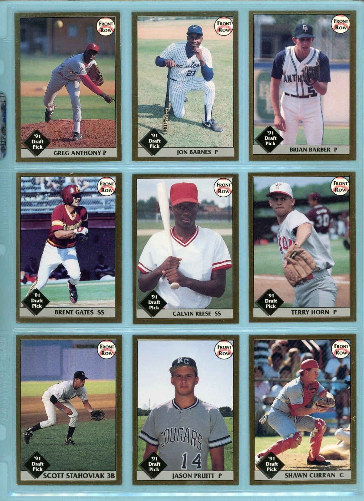 1991 Front Row Draft Picks Complete Set of 50 Baseball Cards NM Gold Variation