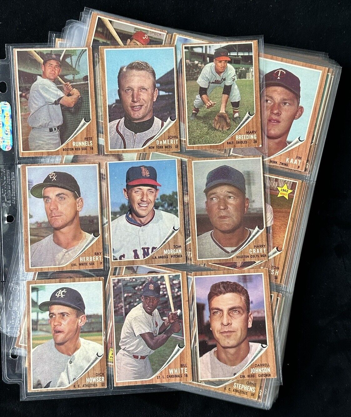 1962 Topps Starter Set Lot of 232 Different Baseball Cards w/Semi Stars Weak EX