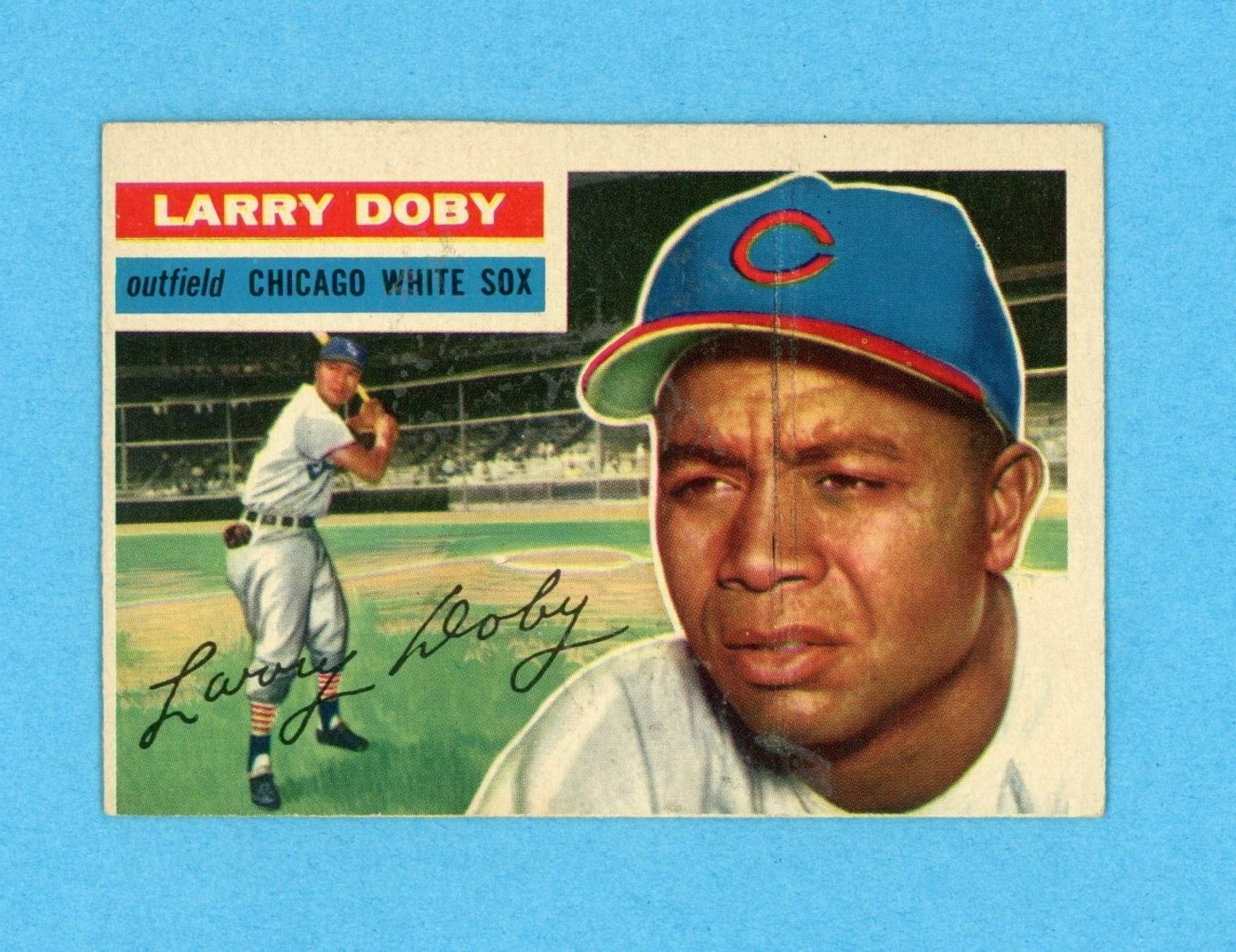 1956 Topps #250 Larry Doby Chicago White Sox Baseball Card Ex+ o/c prt ln