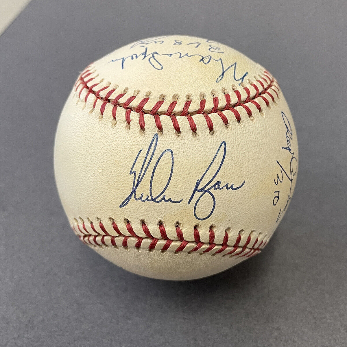 300 Game Winners Baseball Signed by 9 HOFers OAL BB Autos PSA Seaver, Ryan, etc.