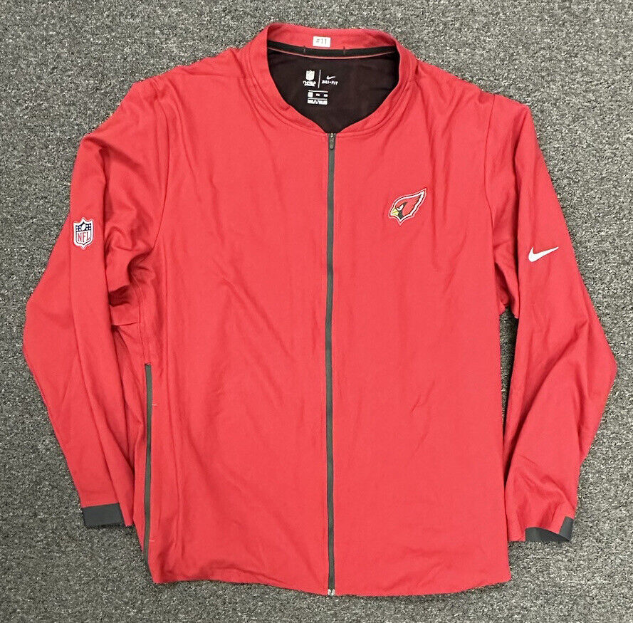 Larry Fitzgerald Arizona Cardinals #11 HOF GAME USED Red Nike Zippered Jacket