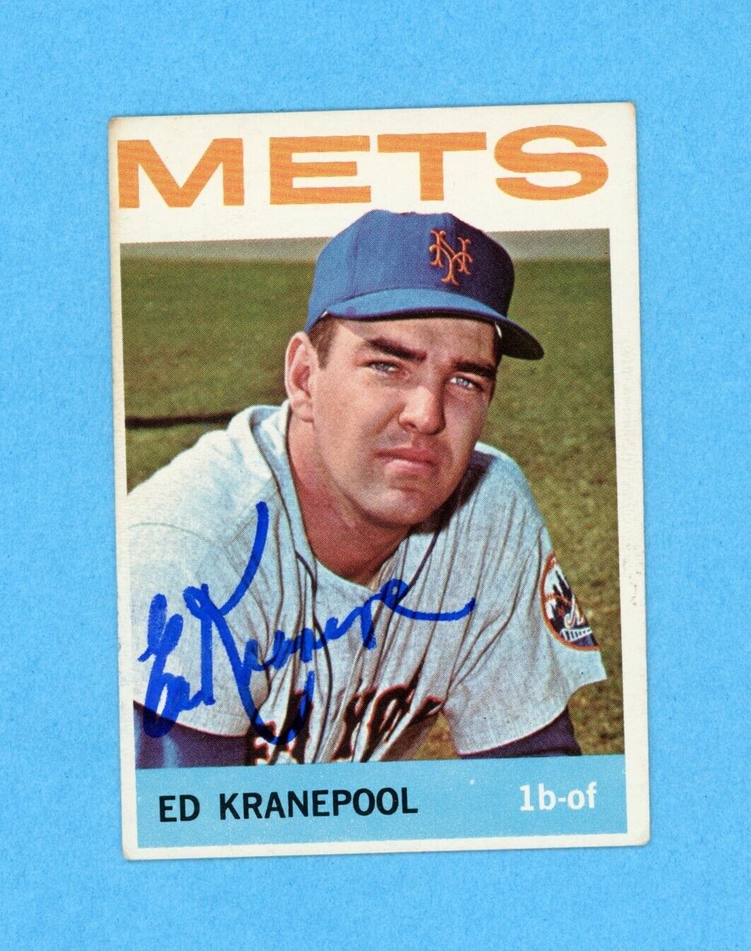 Ed Kranepool NY Mets Signed 1964 Topps Card #566 Auto w B&E Hologram