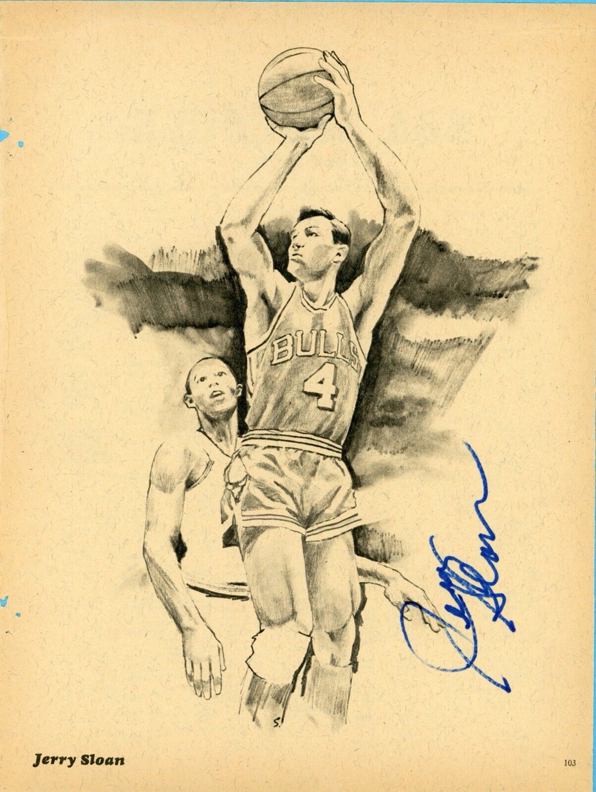 Jerry Sloan Chicago Bulls Signed Magazine Page 8x10 Artwork Auto w B&E Hologram