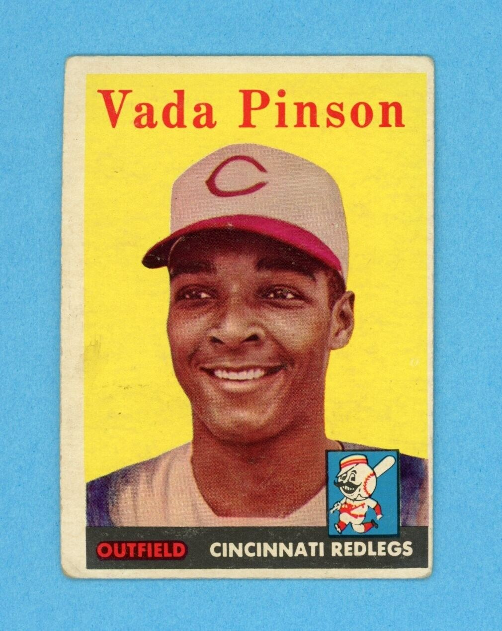 1958 Topps #420 Vada Pinson Cincinnati Redlegs Rookie Baseball Card Low Grade