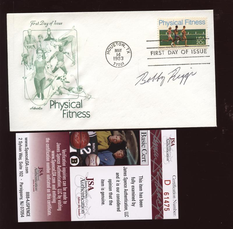 1983 Bobby Riggs Tennis Star Signed Envelope JSA