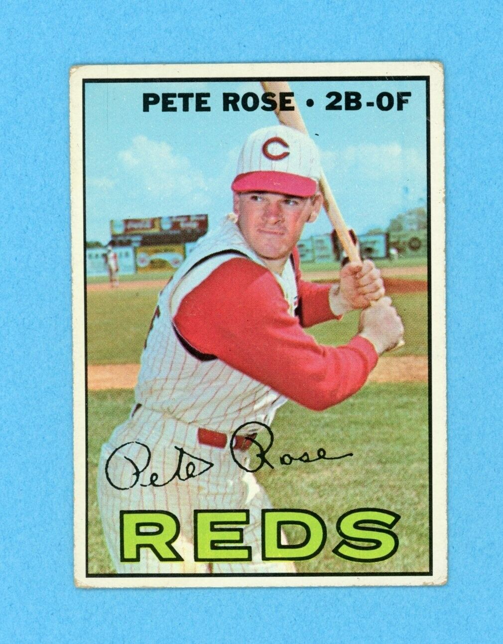 1967 Topps #430 Pete Rose Cincinnati Reds Baseball Card Low Grade