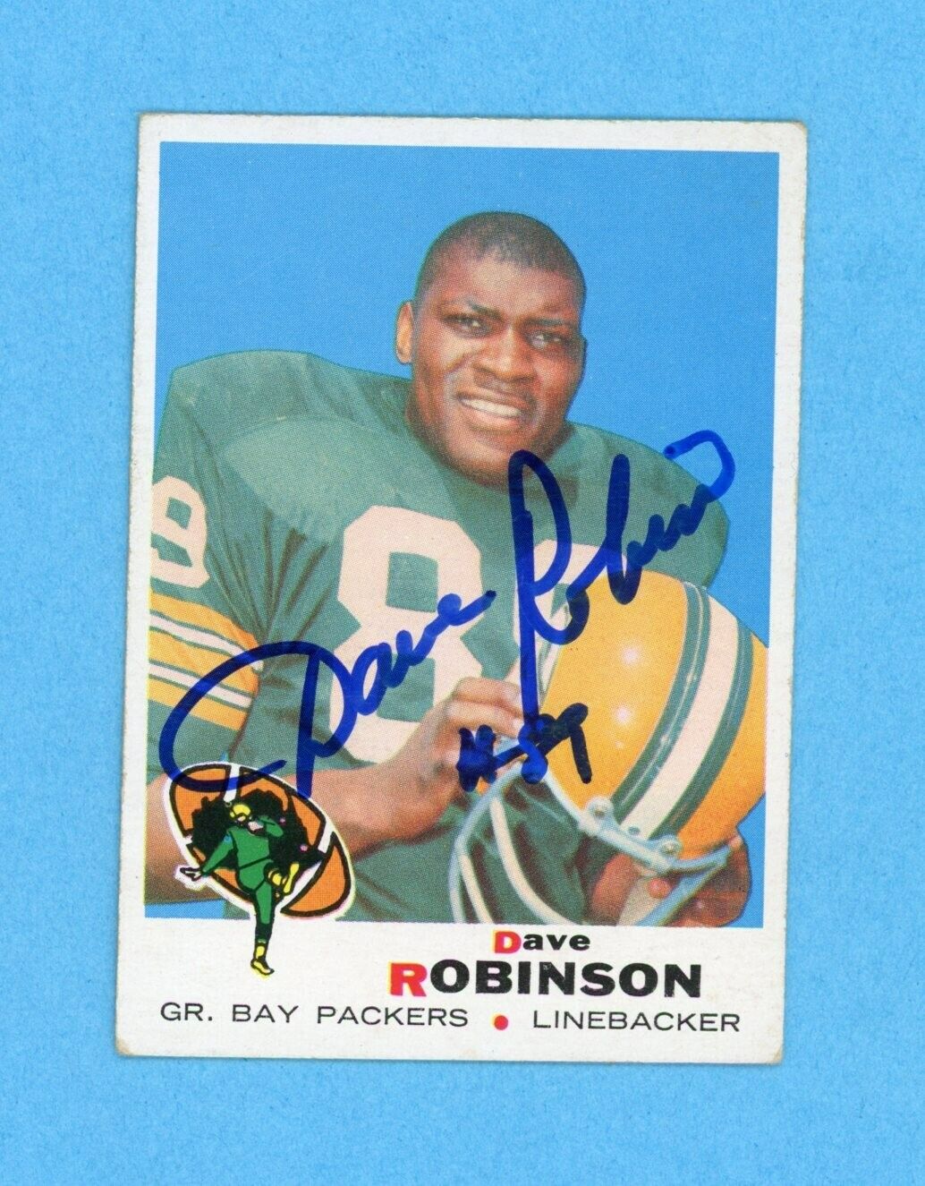 Dave Robinson Green Bay Packers 1969 Topps #190 Autographed Football Card