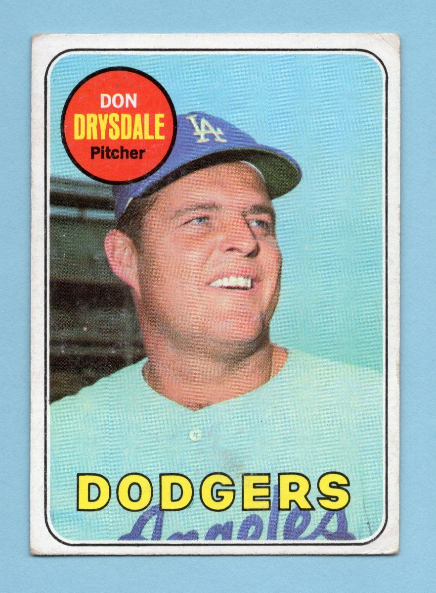 1969 Topps #400 Don Drysdale Los Angeles Dodgers Baseball Card Vg/Ex   