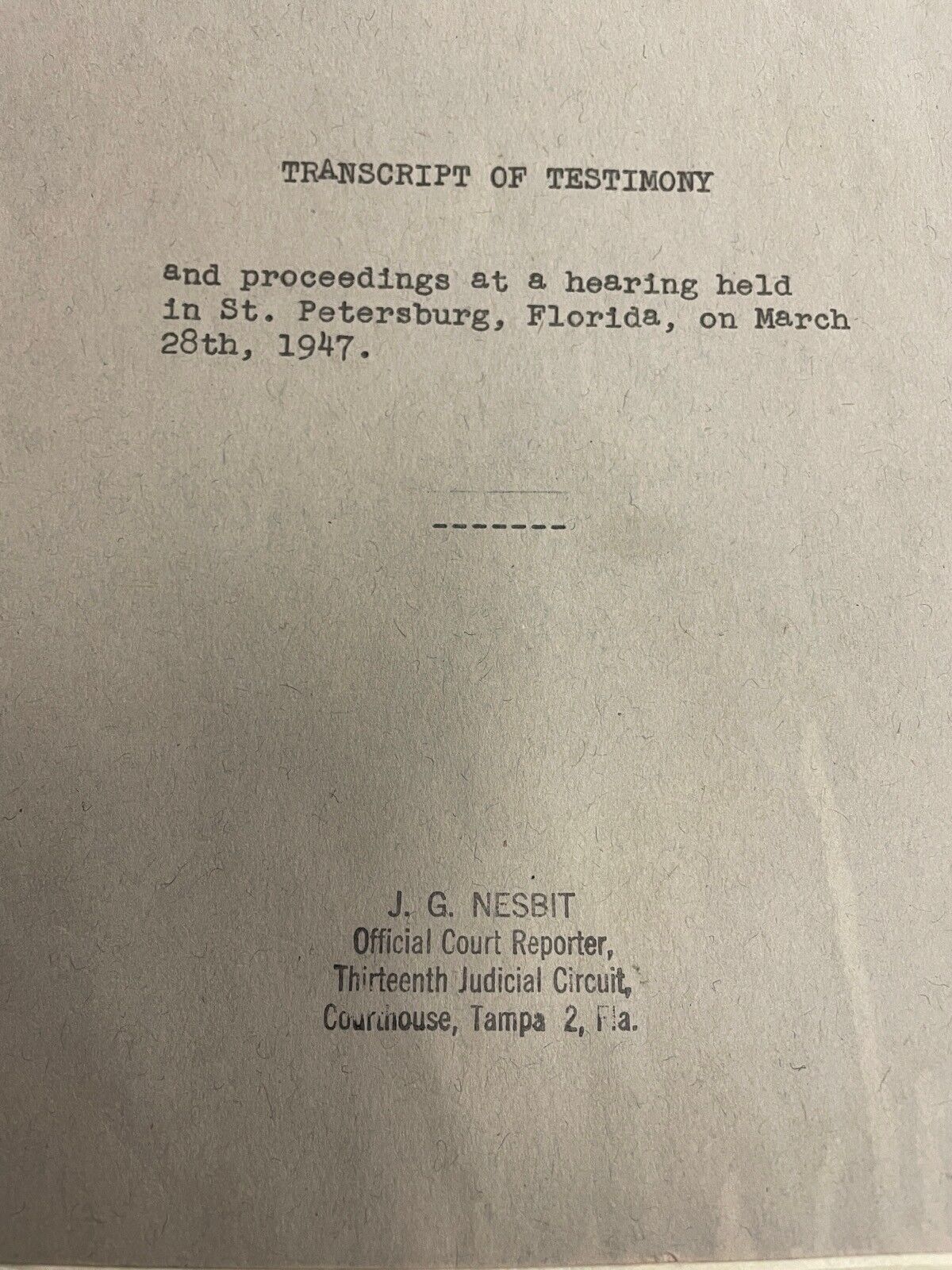 1947 Transcript of MLB Meeting on Gambling O'Malley, Durocher, Rickey, MacPhail