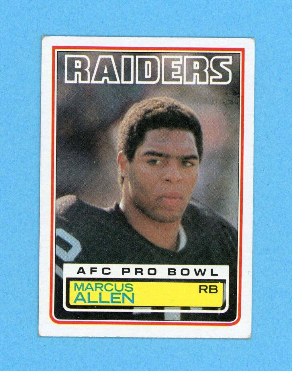 1983 Topps #294 Marcus Allen Los Angeles Raiders Rookie Football Card EX