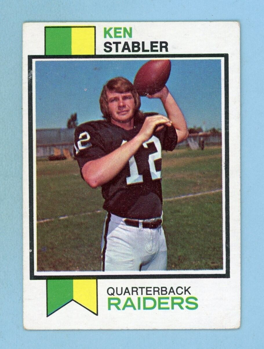 1973 Topps #487 Ken Stabler Oakland Raiders Rookie Football Card V/Ex ap wc brc