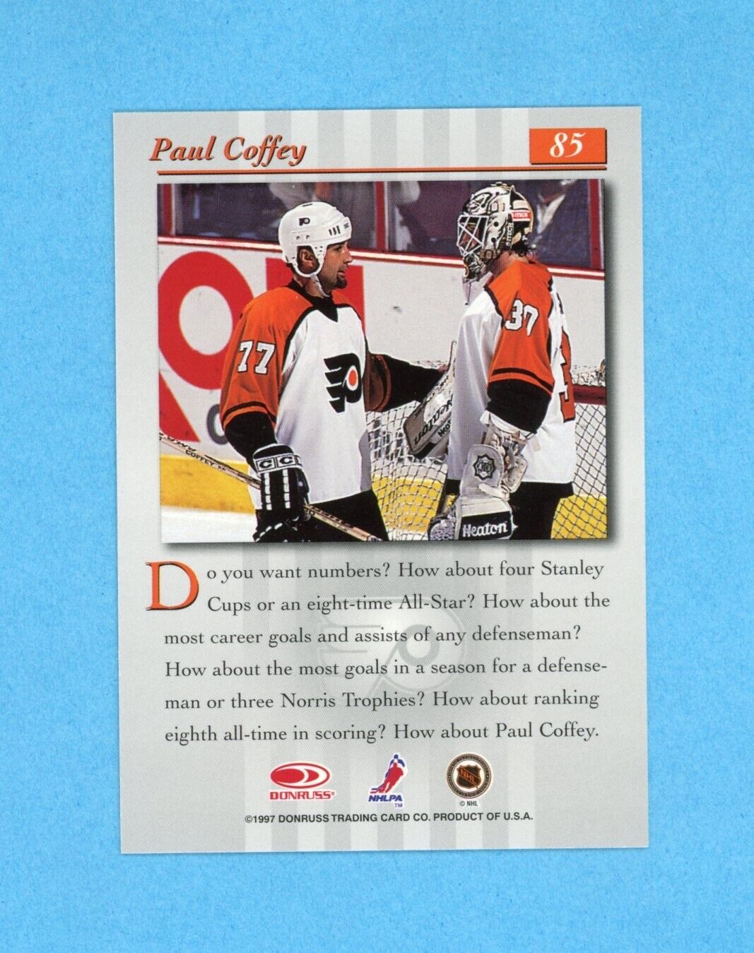 Paul Coffey Signed 1997 Donruss Studio Card #85 • Auto w B&E Hologram