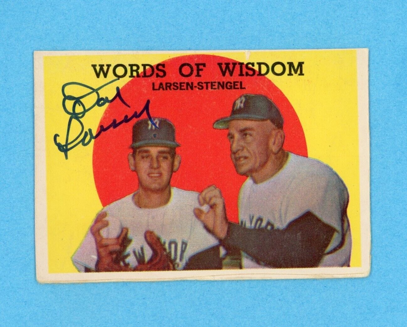 Don Larsen Signed 1959 Topps Card #383 •• Auto with B&E Hologram