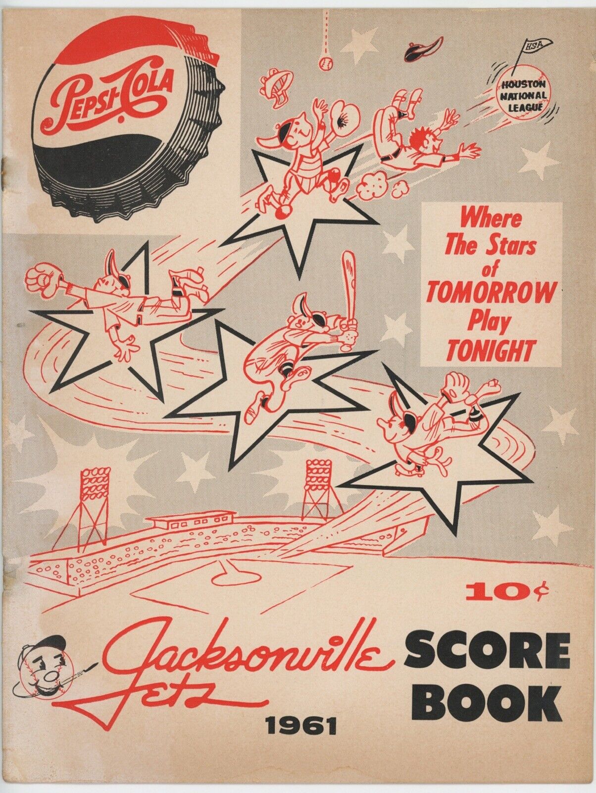 1961 Jacksonville Jets Minor League Baseball Score Book Program • Unscored