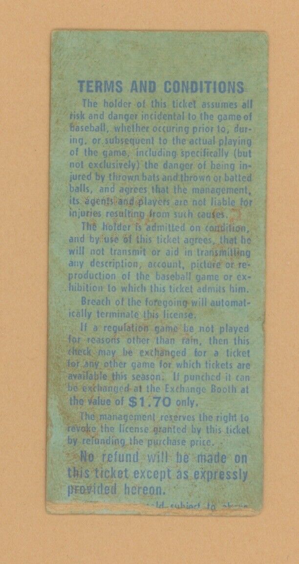 August 2, 1964 Houston Colts vs New York Mets Ticket Stub