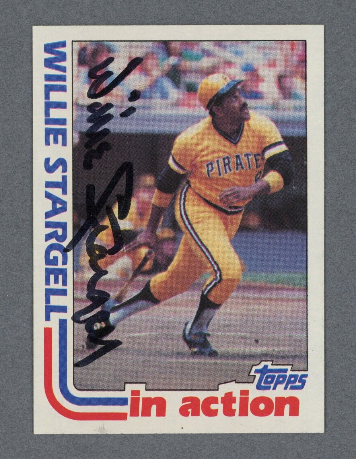 Willie Stargell Signed 1982 Topps Card #716 • In Action • Auto w B&E Hologram