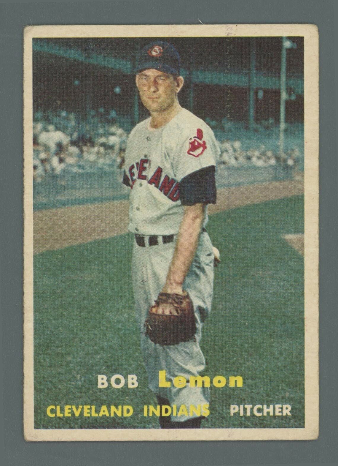 1957 Topps #120 Bob Lemon Cleveland Indians Baseball Card VG+