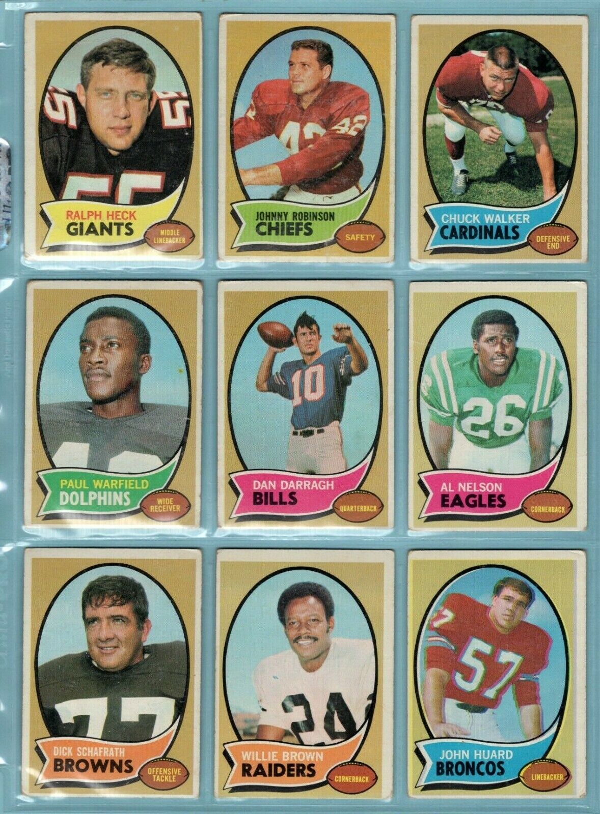 1970 Topps Starter Set Lot of 94 Different Football Cards Low Grade