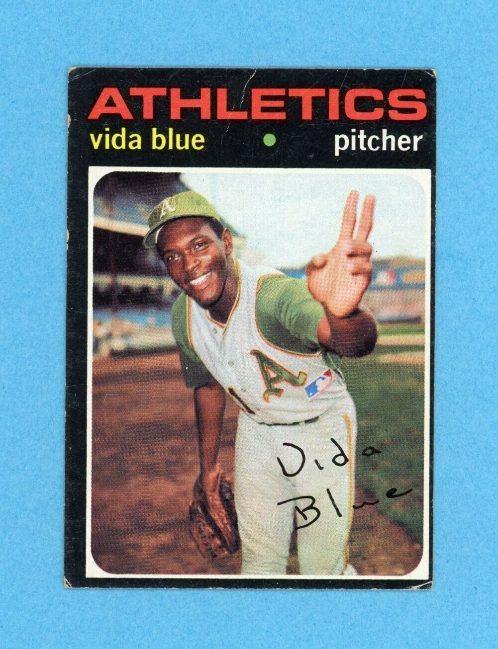 1971 Topps #544 Vida Blue Oakland Athletics Baseball Card Low Grade