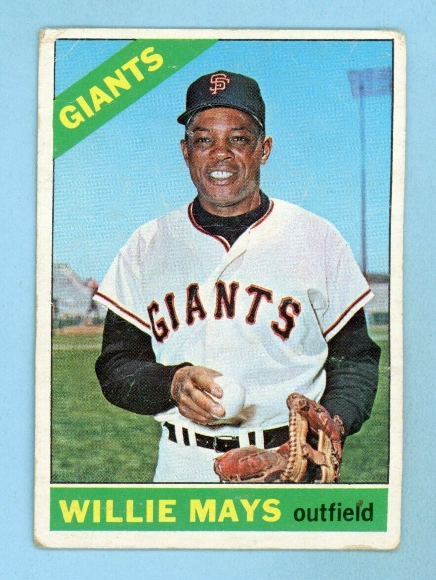 1966 Topps #1 Willie Mays San Francisco Giants Baseball Card Low Grade